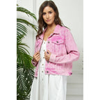 All Over Pearl Cropped Denim Jacket