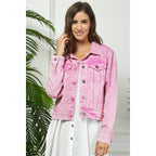 All Over Pearl Cropped Denim Jacket