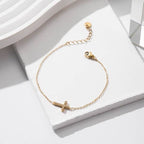 18K STAINLESS STEEL TARNISH FREE CROSS BRACELET | 40B5201