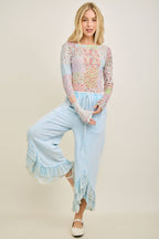 Spring Picnic Patch Mesh top HT7327