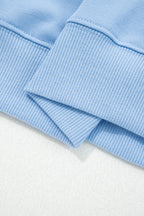 Beau Blue Floral Patchwork Drop Shoulder Pullover and Sweatpants Lounge Set