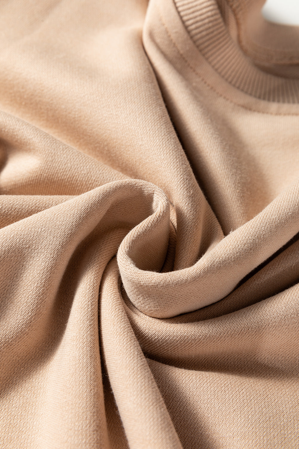 Oatmeal Varsity Striped Detail Crewneck Pullover Elastic Sweatpants 2pcs Outfit