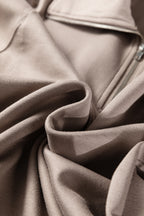 Goat Zip Collar Long Sleeve Top Drawstring Pants Set