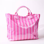Large Striped Vinyl Tote Bags | 40P595
