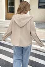 Beige 2 in 1 Thermal Knit Textured Hooded Jacket
