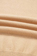 Smoke Gray High Neck Puff Sleeve Sweater Pleated Mini Skirt 2pcs Knitted Outfit