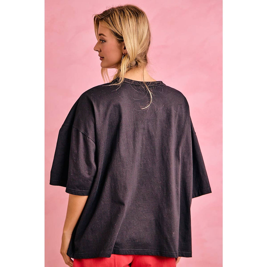 WOMENS GAMEDAY COLORBLOCK APPLIQUE RELAXED FIT T SHIRT