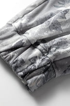 Gray Camo Print Cozy Drawstring Elastic Waist Jogger Pants