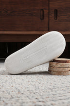 White XO XO Glitter Trim Letter Patched Plush House Slippers