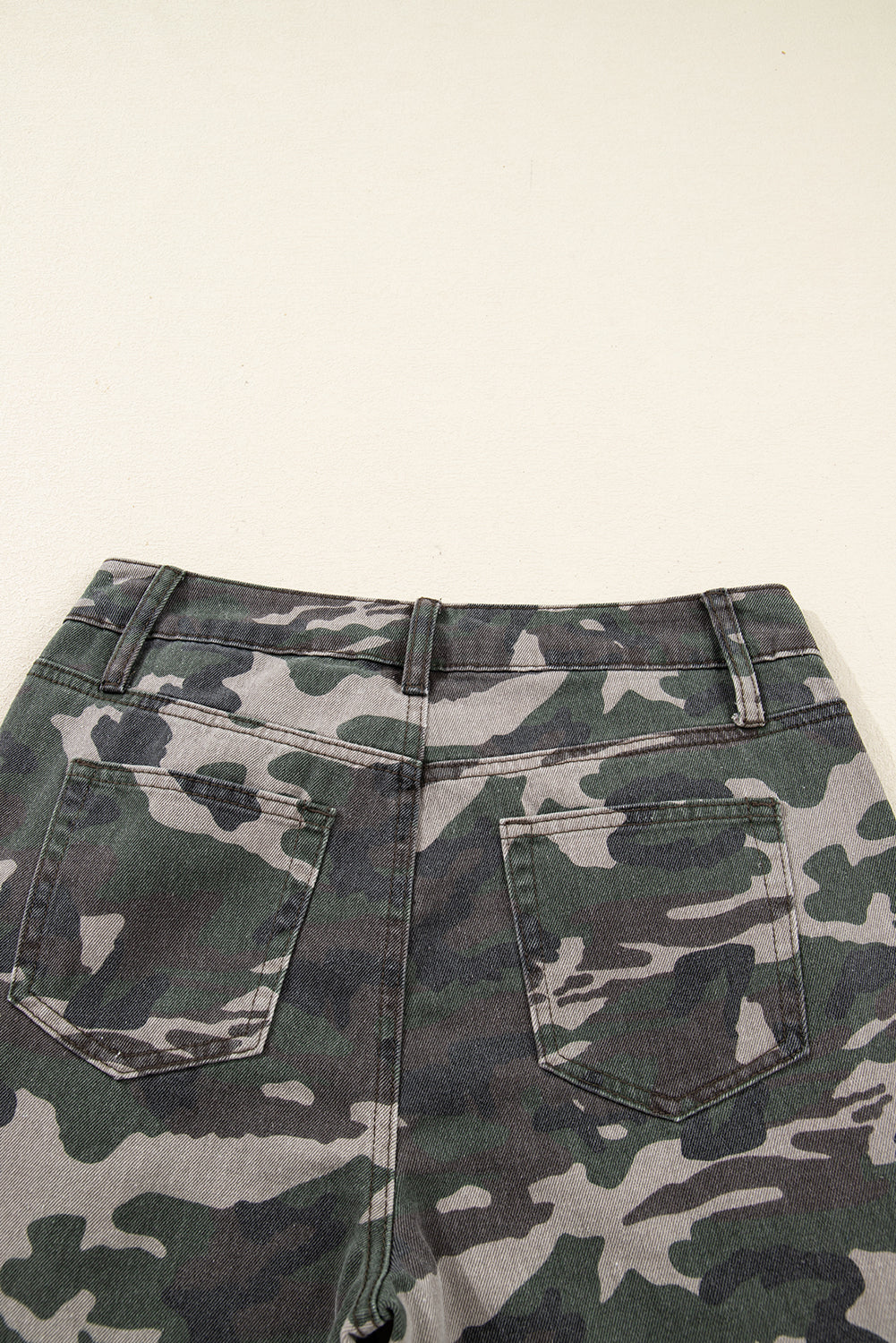 Green Camo Cargo Wide Leg Pants