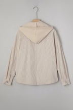Beige 2 in 1 Thermal Knit Textured Hooded Jacket