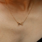 18K STAINLESS STEEL TARNISH FREE BOW NECKLACE |  40NK9418