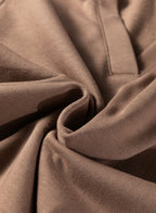 Dark Khaki Polo Collar V Neck Pullover and Drawstring Sweatpants Set