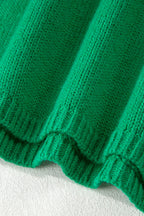 Bright Green Bow Backless Bubble Sleeve Sweater