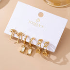 Baguette Stone Hoop, Bow Trio Earring Set | 80E61789