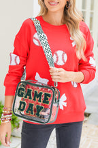 Blackish Green GAME DAY Chenille Embroidered Clear PVC Shoulder Bag