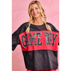 WOMENS GAMEDAY COLORBLOCK APPLIQUE RELAXED FIT T SHIRT