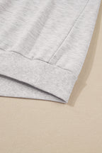 Light Grey Polo Collar V Neck Pullover and Drawstring Sweatpants Set