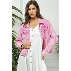 All Over Pearl Cropped Denim Jacket
