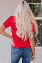 Red Checkered Game Day Graphic T Shirt