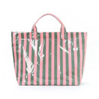 Large Striped Vinyl Tote Bags | 40P595