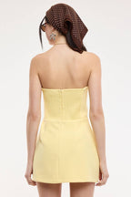 SOLID COLOR FRONT POCKET A-LINE TUBE MINI DRESS