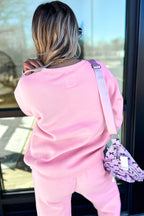 Phalaenopsis Chenille Heart Pattern Casual 2pcs Pants Set