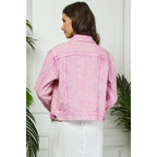 All Over Pearl Cropped Denim Jacket