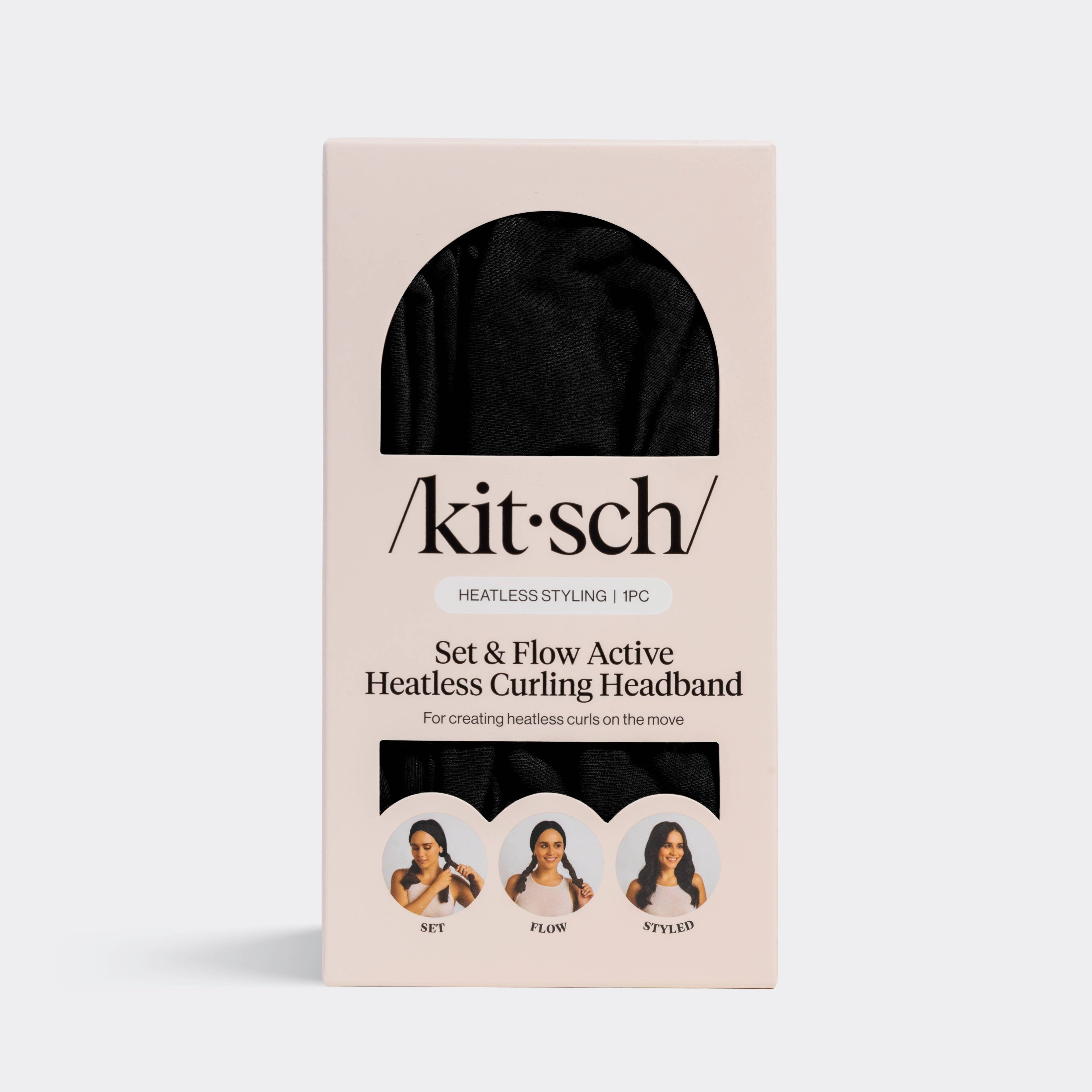 Set & Flow Heatless Curling Headband - Black