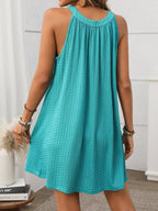 Black Halter Neck Sleeveless Swing Mini Dress Summer