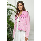 All Over Pearl Cropped Denim Jacket
