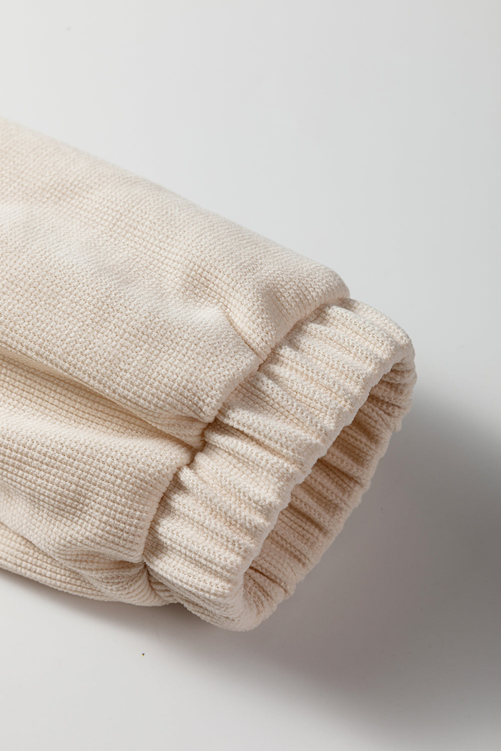 Jet Stream Solid Color Textured Knit Drop Shoulder Pullover Drawstring Shorts Set