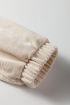 Jet Stream Solid Color Textured Knit Drop Shoulder Pullover Drawstring Shorts Set