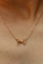 18K STAINLESS STEEL TARNISH FREE BOW NECKLACE |  40NK9418