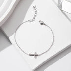 18K STAINLESS STEEL TARNISH FREE CROSS BRACELET | 40B5201